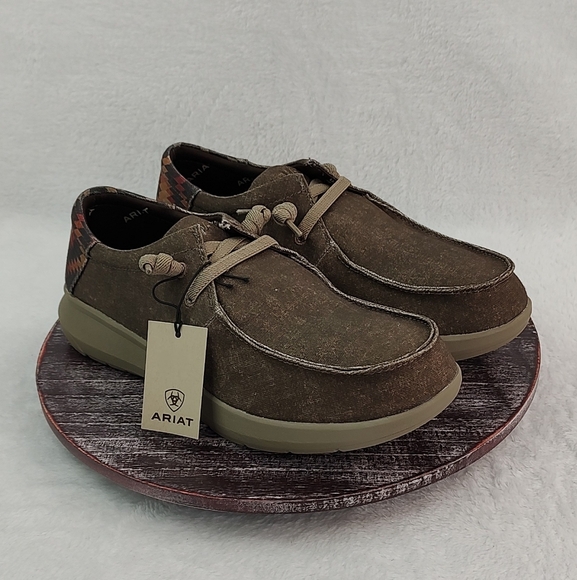 Ariat Other - Ariat Men's Hilo Stretch Lace Dark Tan and Rust Aztec Shoe 10040445